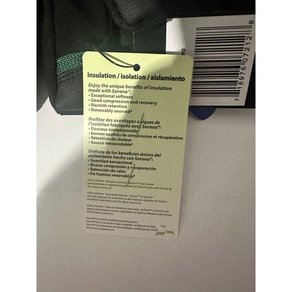 Head Unisex Black Ski Gloves w/ DuPont Sorona Insulation and Zipper Pocket NWT - Picture 7 of 8